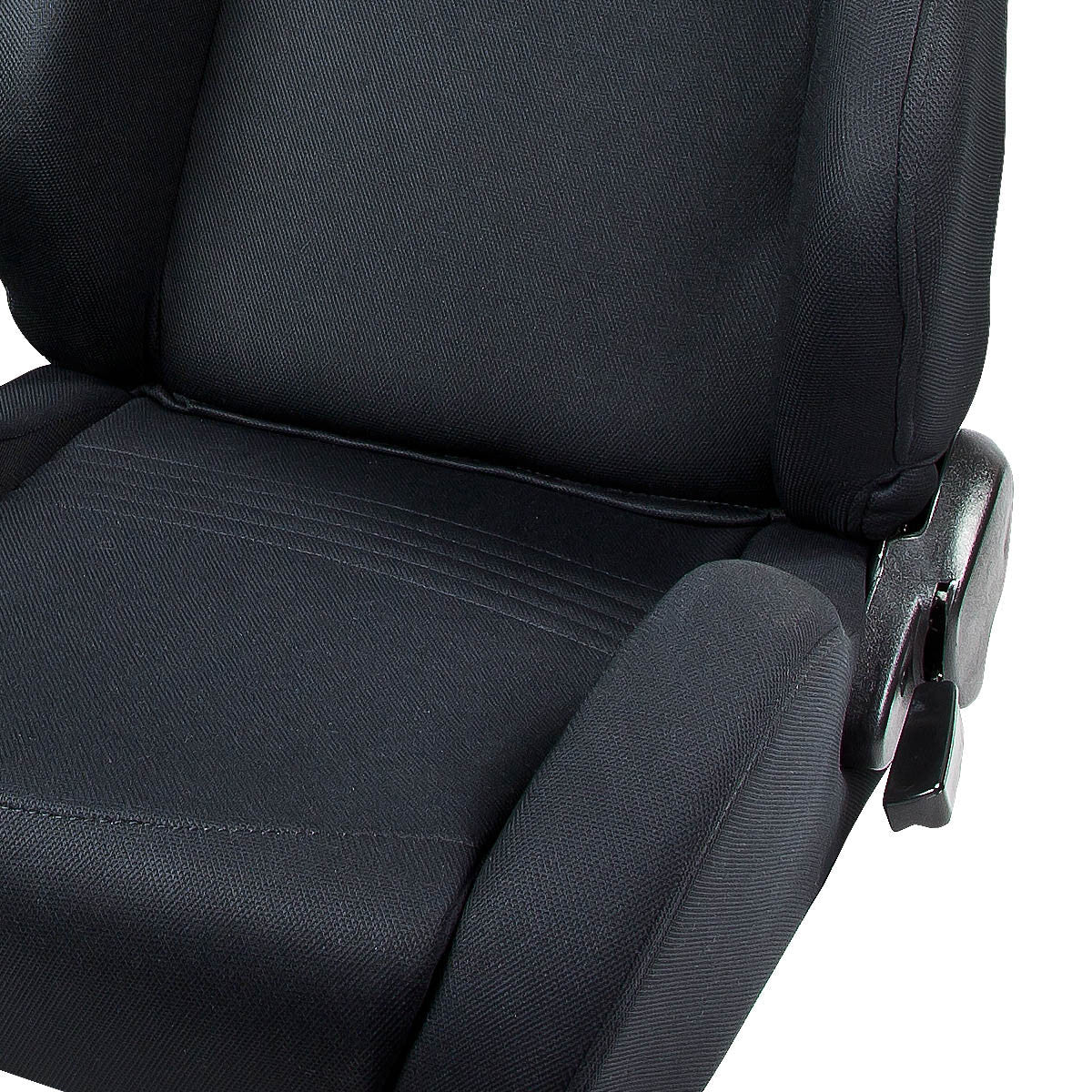 Woven Upholstery Cloth Racing Seat w/Universal Slider - Driver Side