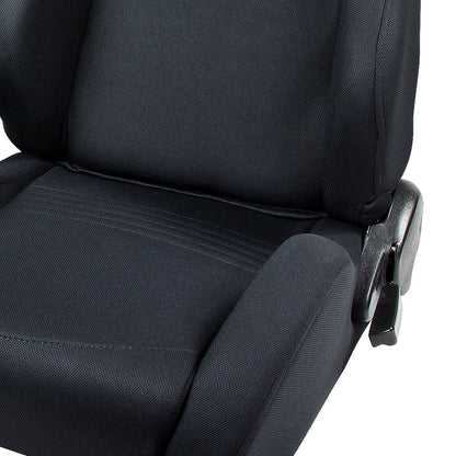 Woven Upholstery Cloth Racing Seat w/Universal Slider - Driver Side