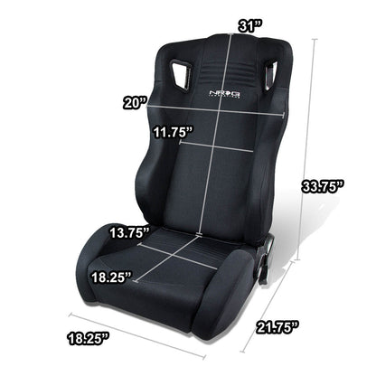 Woven Upholstery Cloth Racing Seat w/Universal Slider - Driver Side