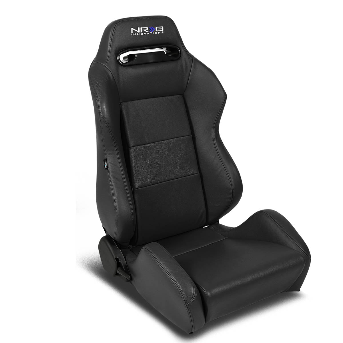 Red Leather Racing Seat w/Universal Slider - Driver Side