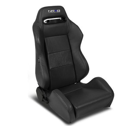 Red Leather Racing Seat w/Universal Slider - Driver Side