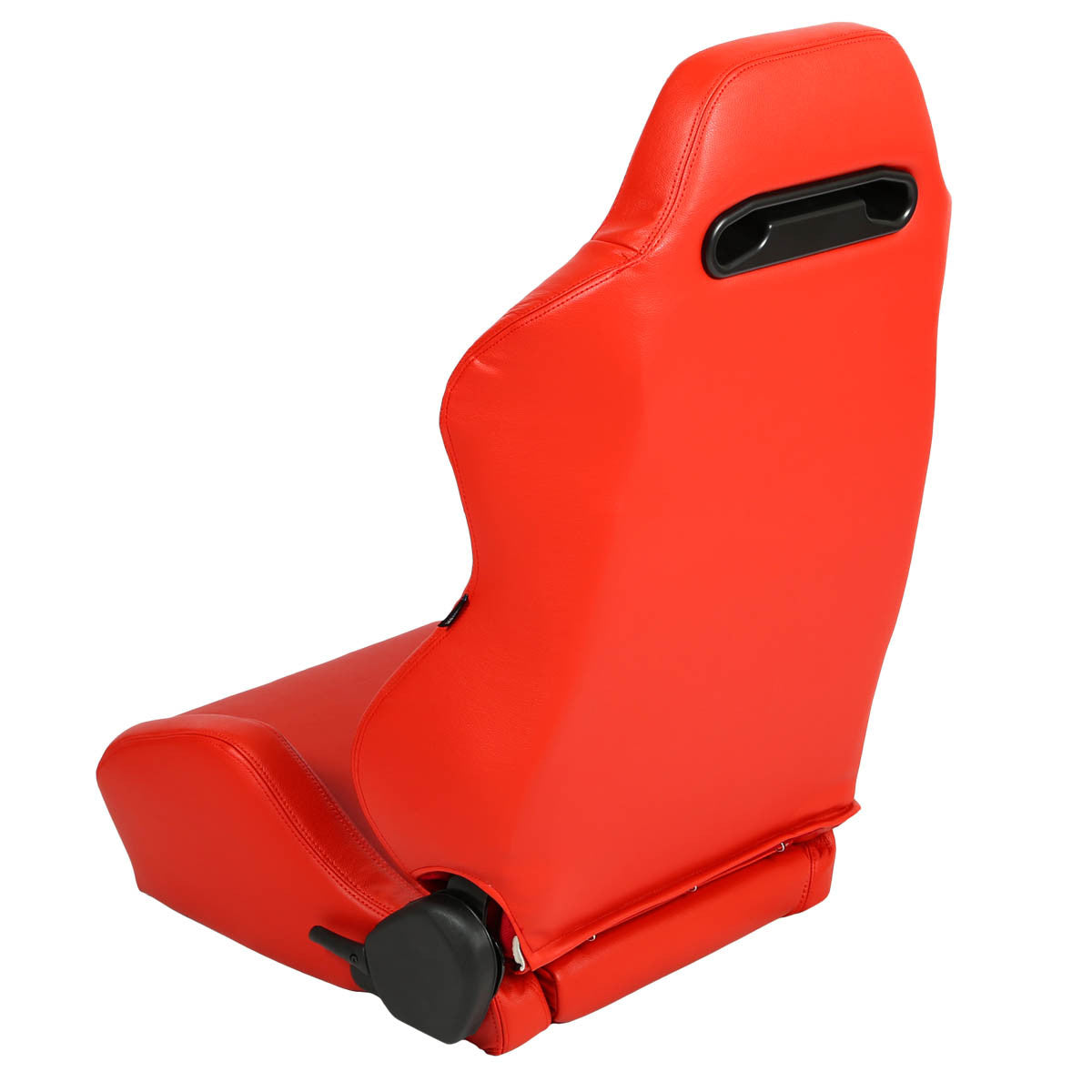 Red Leather Racing Seat w/Universal Slider - Driver Side