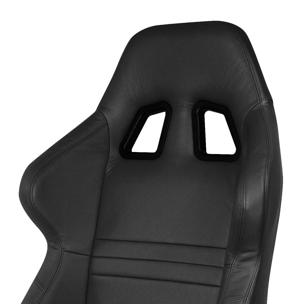 Left / Driver Side Reclinable Real Leather Racing Seat w/Universal Slider