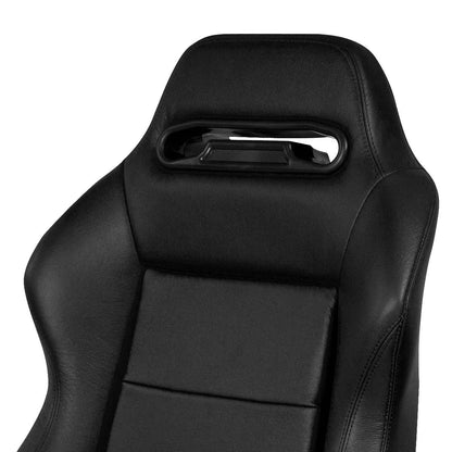 Left / Driver Side Type-R Reclinable Real Leather Racing Seat w/Universal Slider