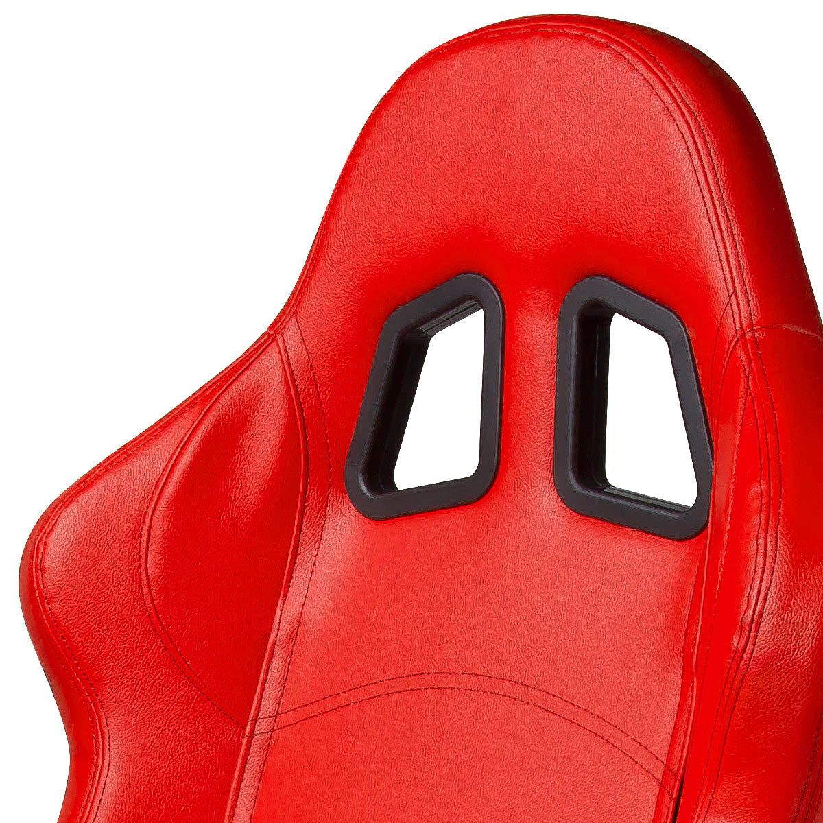 Left / Driver Side Reclinable Red PVC Leather Racing Seat w/Universal Slider