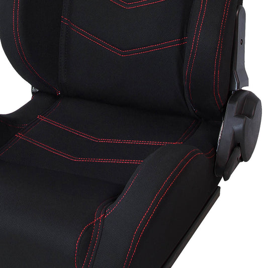 Left / Driver Side Reclinable Woven Upholstery Cloth Racing Seat w/Universal Slider