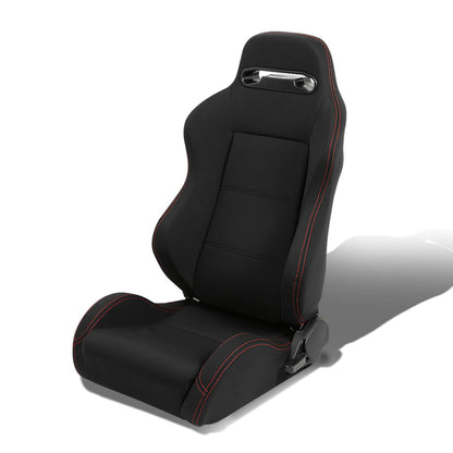 Left / Driver Side Type-R Reclinable Woven Upholstery Cloth Racing Seat w/Universal Slider