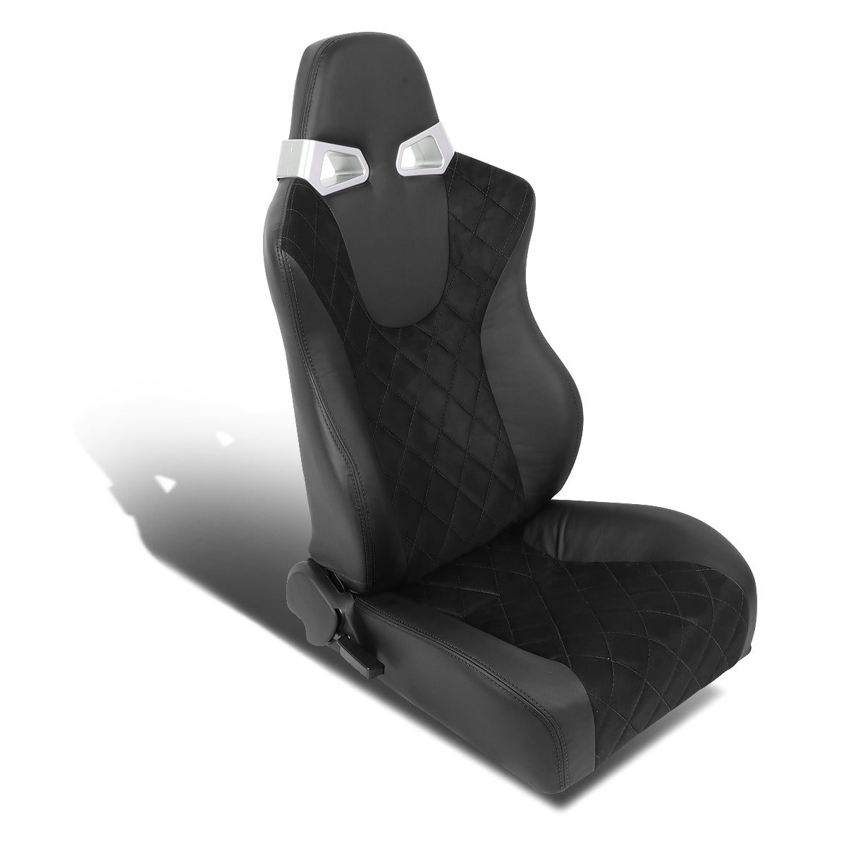 Left / Driver Side Reclinable PVC Leather Racing Seat w/Slider