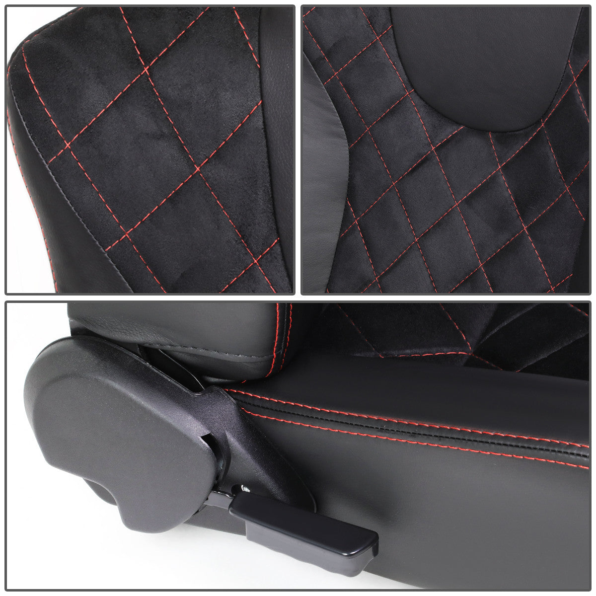 Left / Driver Side Reclinable PVC Leather Racing Seat w/Slider