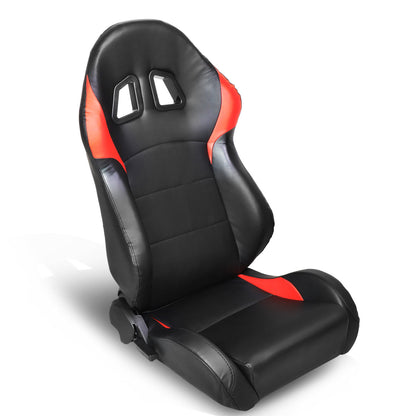 Left / Driver Side Reclinable PVC Leather Racing Seat