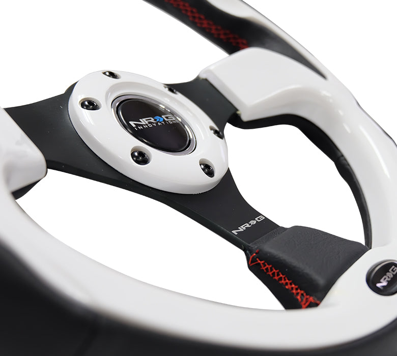 320mm Black Leather Grip Steering Wheel - RST-001WT