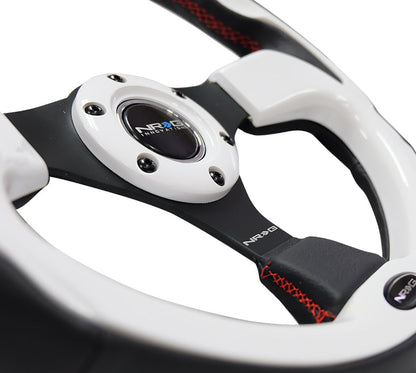 320mm Black Leather Grip Steering Wheel - RST-001WT