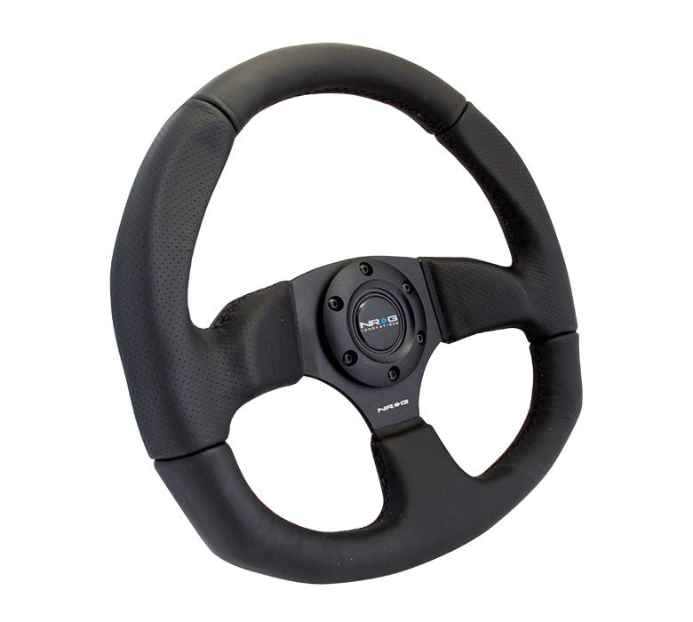 320mm Flat Bottom Leather Grip Steering Wheel - RST-009R