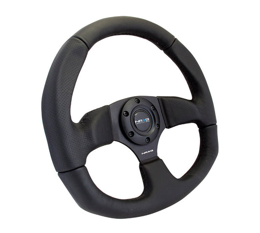 320mm Flat Bottom Leather Grip Steering Wheel - RST-009R