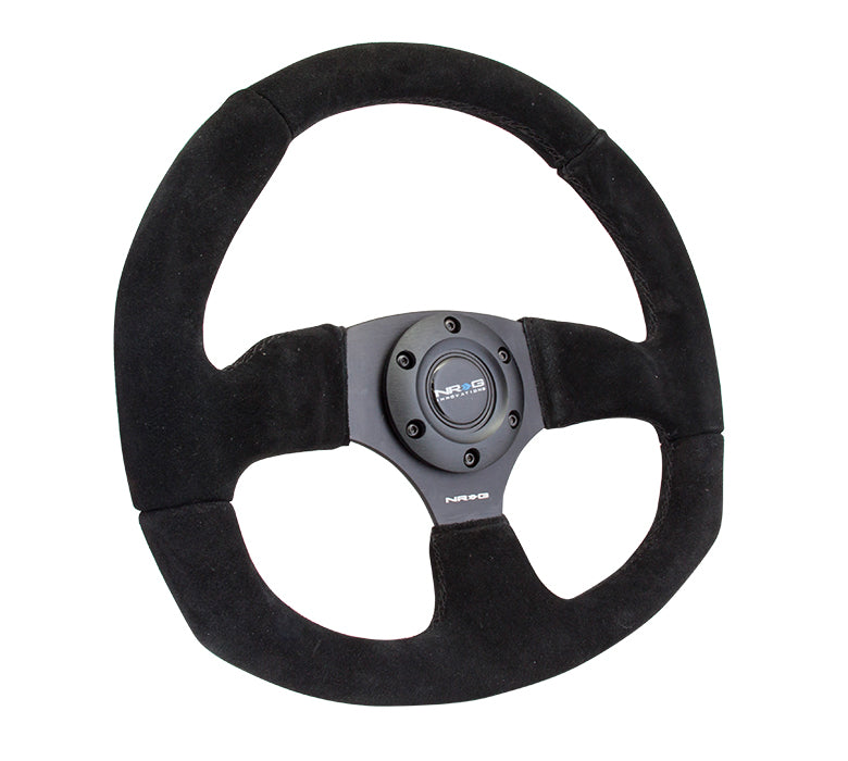 320mm Flat Bottom Suede Grip Steering Wheel - RST-009S