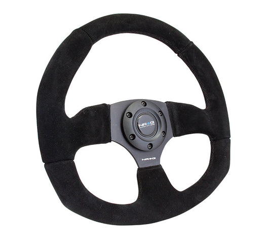 320mm Flat Bottom Suede Grip Steering Wheel - RST-009S