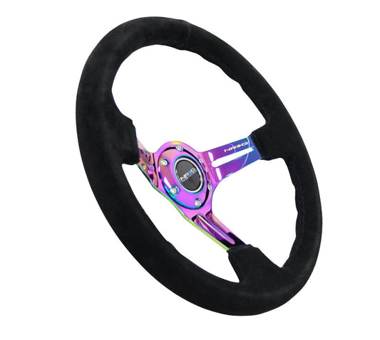 350mm 3 in. Deep Dish Suede Grip Steering Wheel - RST-018S-MCBS