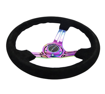 350mm 3 in. Deep Dish Suede Grip Steering Wheel - RST-018S-MCBS