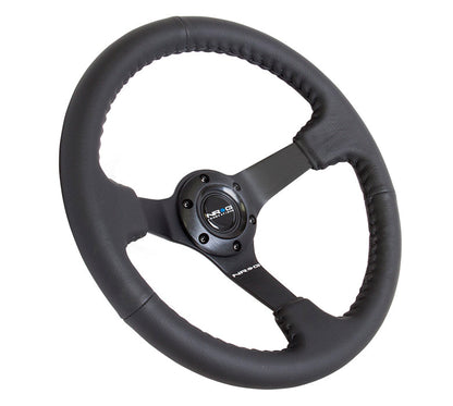 350mm 3 in. Deep Dish Leather Grip Steering Wheel - RST-036MB-R