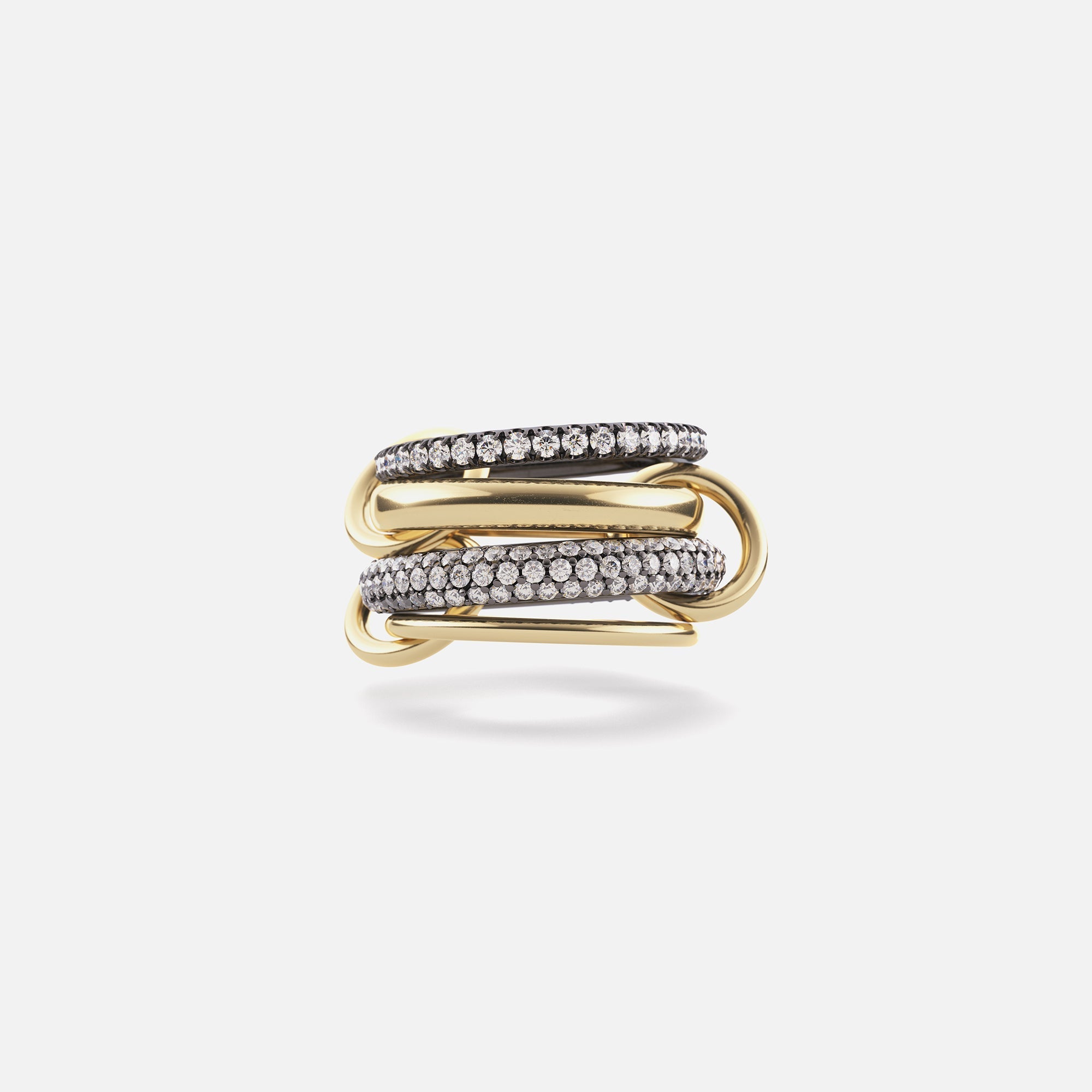 Spinelli Kilcollin Vega Gold 3 Link Ring - Black Rhodium Plated Silver