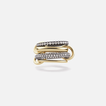Spinelli Kilcollin Vega Gold 3 Link Ring - Black Rhodium Plated Silver