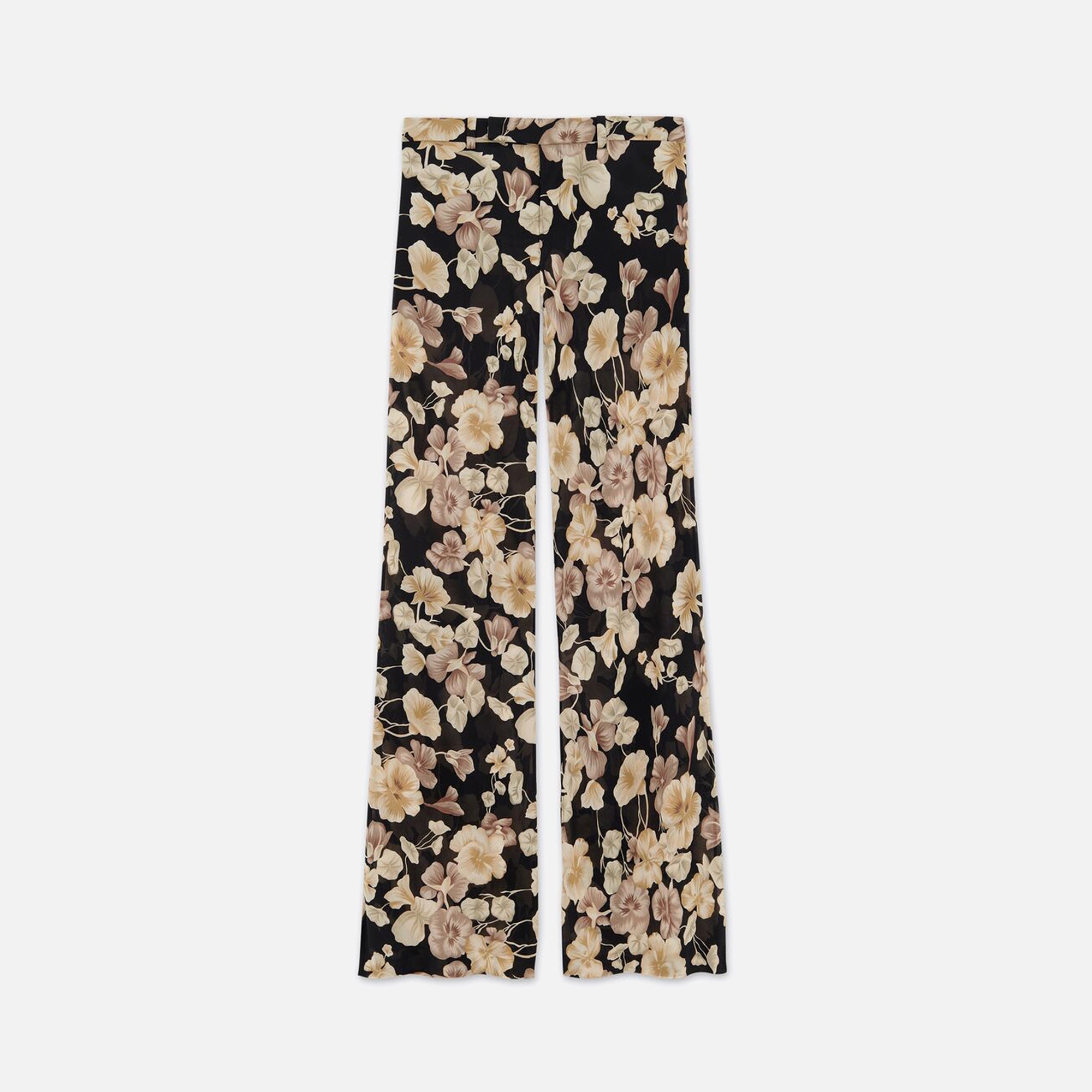Saint Laurent Floral Trousers - Black