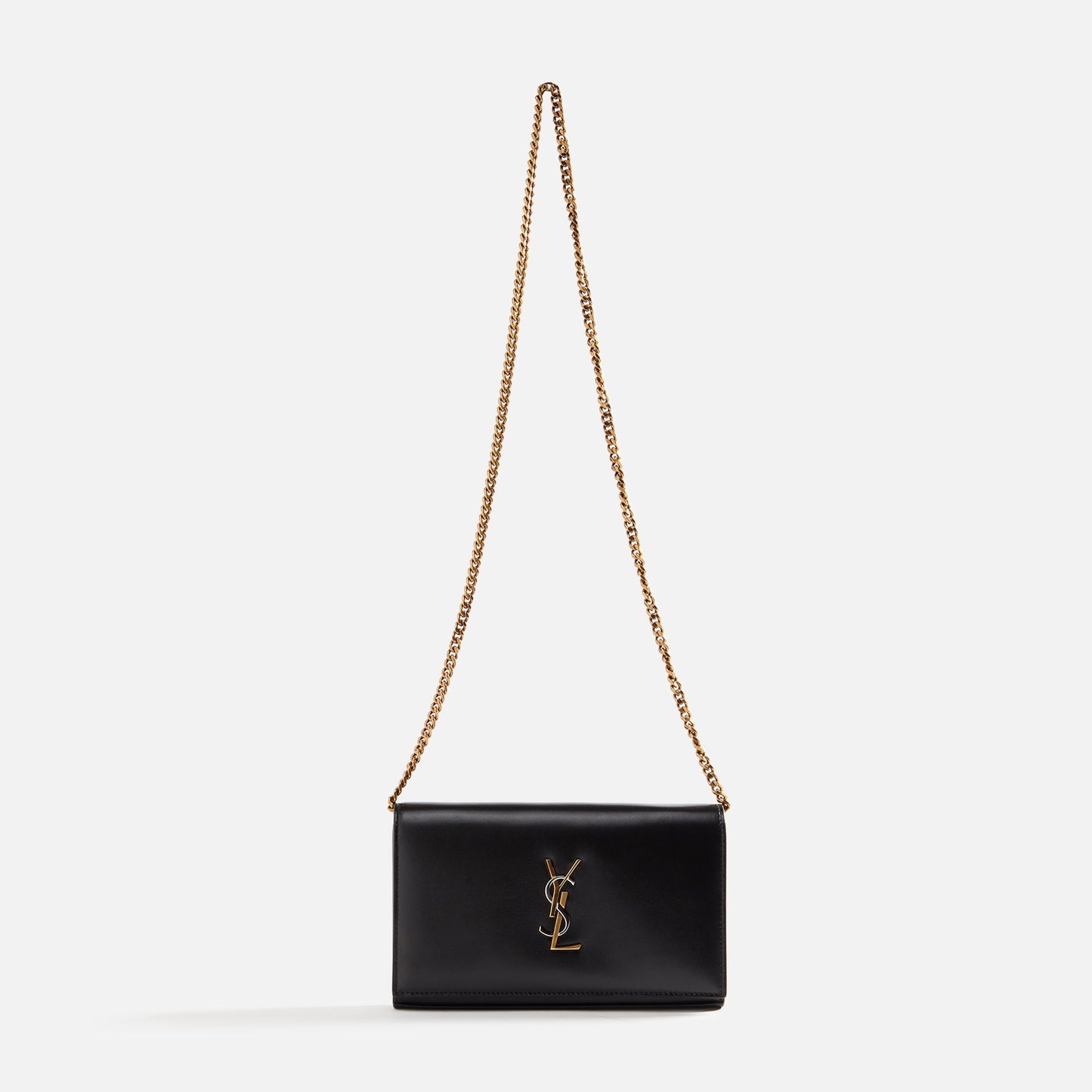 Saint Laurent YSL Tricolor Hardware Chain Wallet - Nero
