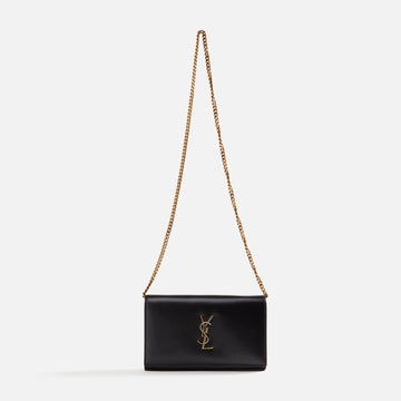 Saint Laurent YSL Tricolor Hardware Chain Wallet - Nero