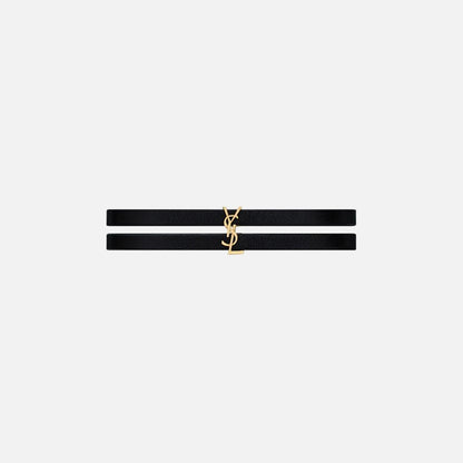 Saint Laurent Double-Strand Bracelet - Black