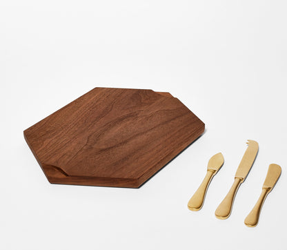 Walnut Cheese Board Set