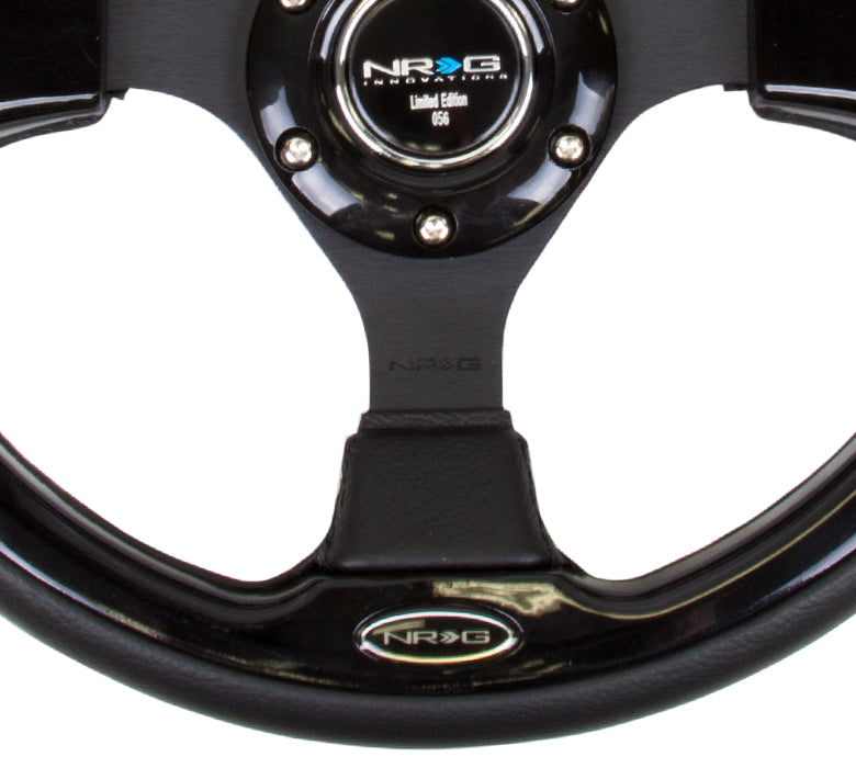 320mm Black Leather Grip Steering Wheel - RST-001BK