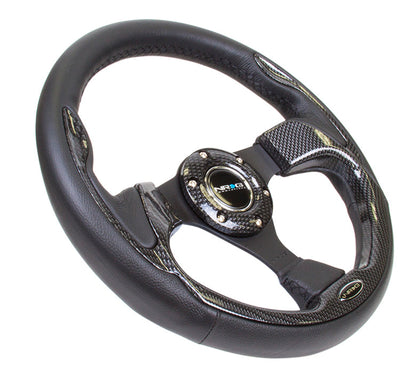 320mm Black Leather Grip Steering Wheel - RST-001CBL