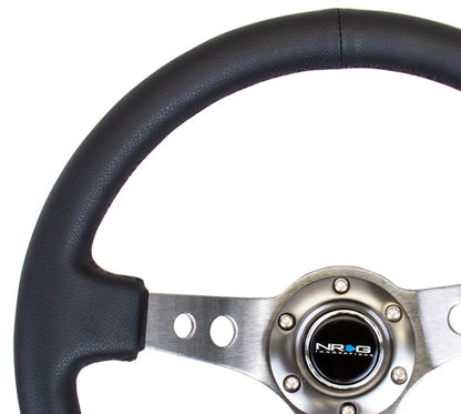 350mm 3 in. Deep Dish Leather Grip Steering Wheel - RST-006GM