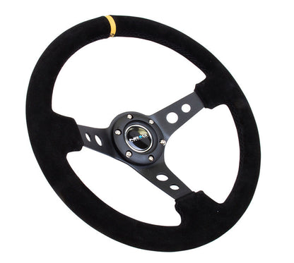 350mm 3 in. Deep Dish Suede Grip Steering Wheel - RST-006S-Y
