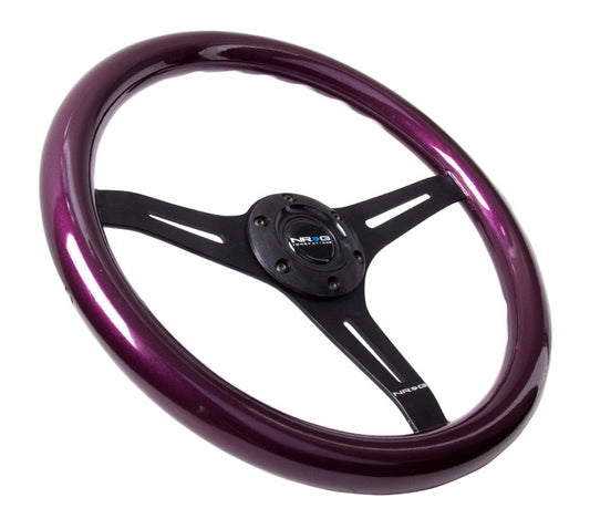 350mm Classic Purple Wood Grain Grip Steering Wheel - ST-015BK-PP