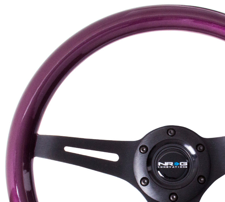 350mm Classic Purple Wood Grain Grip Steering Wheel - ST-015BK-PP