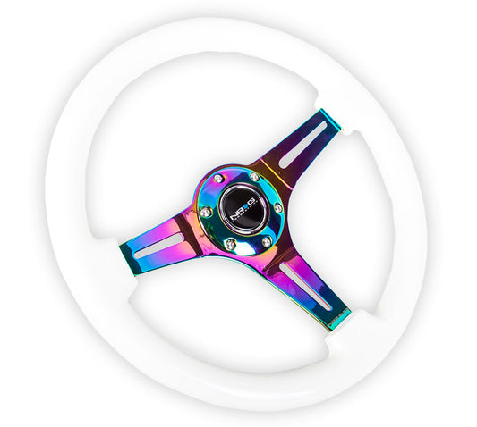 350mm Luminor Wood Grain Neochrome Spoke Steering Wheel - ST-015MC-GL-BL