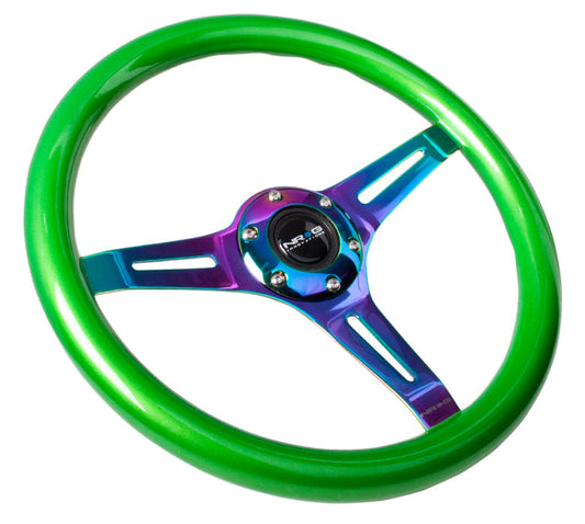 350mm Green Wood Grain Neochrome Spoke Steering Wheel - ST-015MC-GN