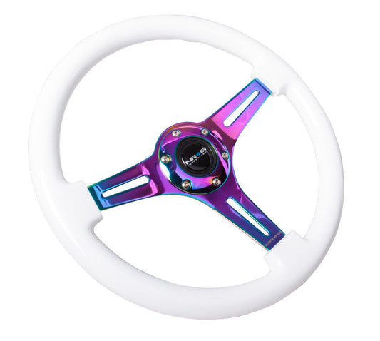 350mm White Wood Grain Neochrome Spoke Steering Wheel - ST-015MC-WT