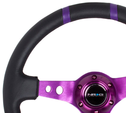 350mm 3 in. Deep Dish Leather Grip Steering Wheel - RST-016R-PP