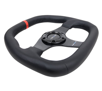320mm Flat Bottom Leather Grip Carbon Fiber Steering Wheel - ST-019CF-R