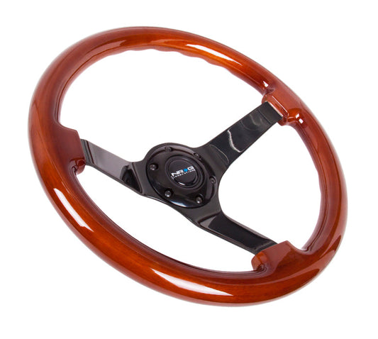 350mm Classic Dark Wood Grain Steering Wheel - RST-036BR-BK