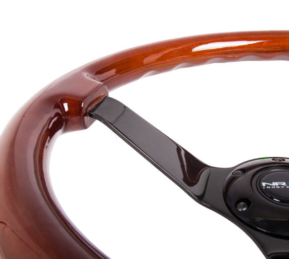 350mm Classic Dark Wood Grain Steering Wheel - RST-036BR-BK