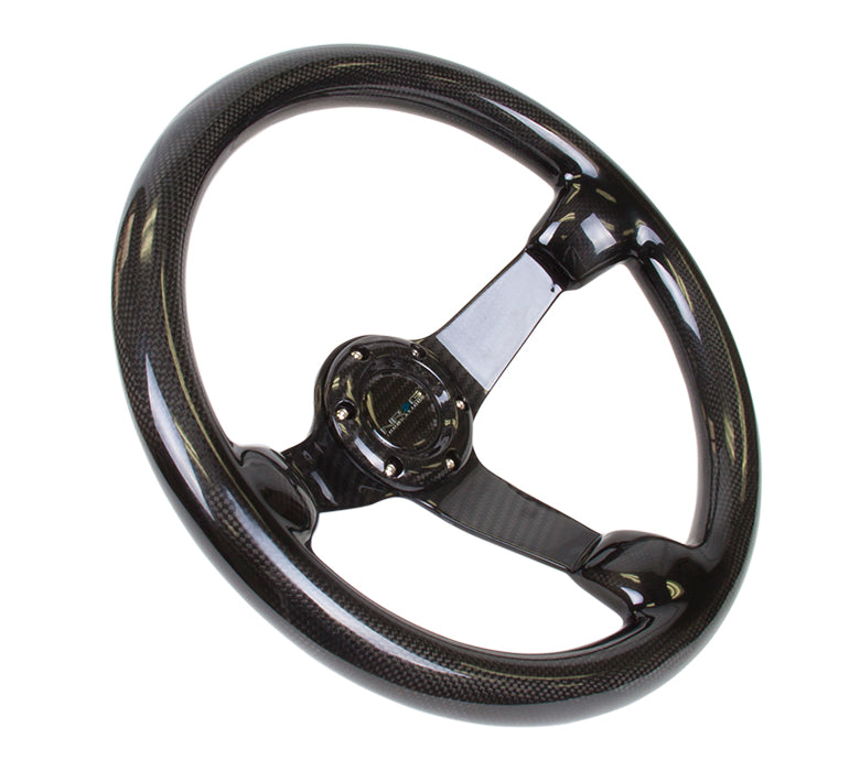 350mm 3 in. Deep Dish Carbon Fiber Steering Wheel - ST-036CF