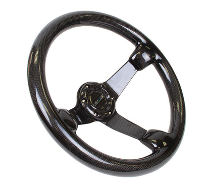 350mm 3 in. Deep Dish Carbon Fiber Steering Wheel - ST-036CF