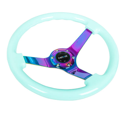 350mm 3 in. Deep Dish Mint Fresh Wood Grain Steering Wheel - RST-036MF-MC