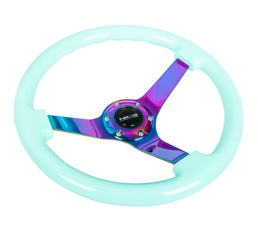 350mm 3 in. Deep Dish Mint Fresh Wood Grain Steering Wheel - RST-036MF-MC