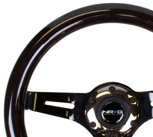 310mm Black Wood Grain Grip Steering Wheel - ST-310BK-BK
