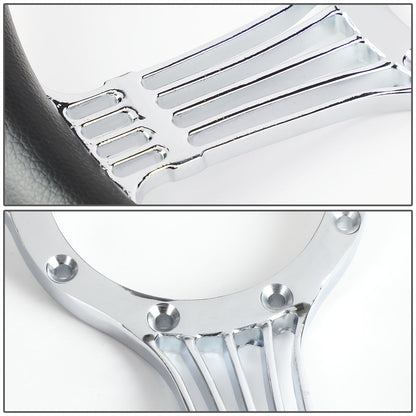 343mm 2.25 in. Deep Dish Banjo Style Leather Grip Steering Wheel