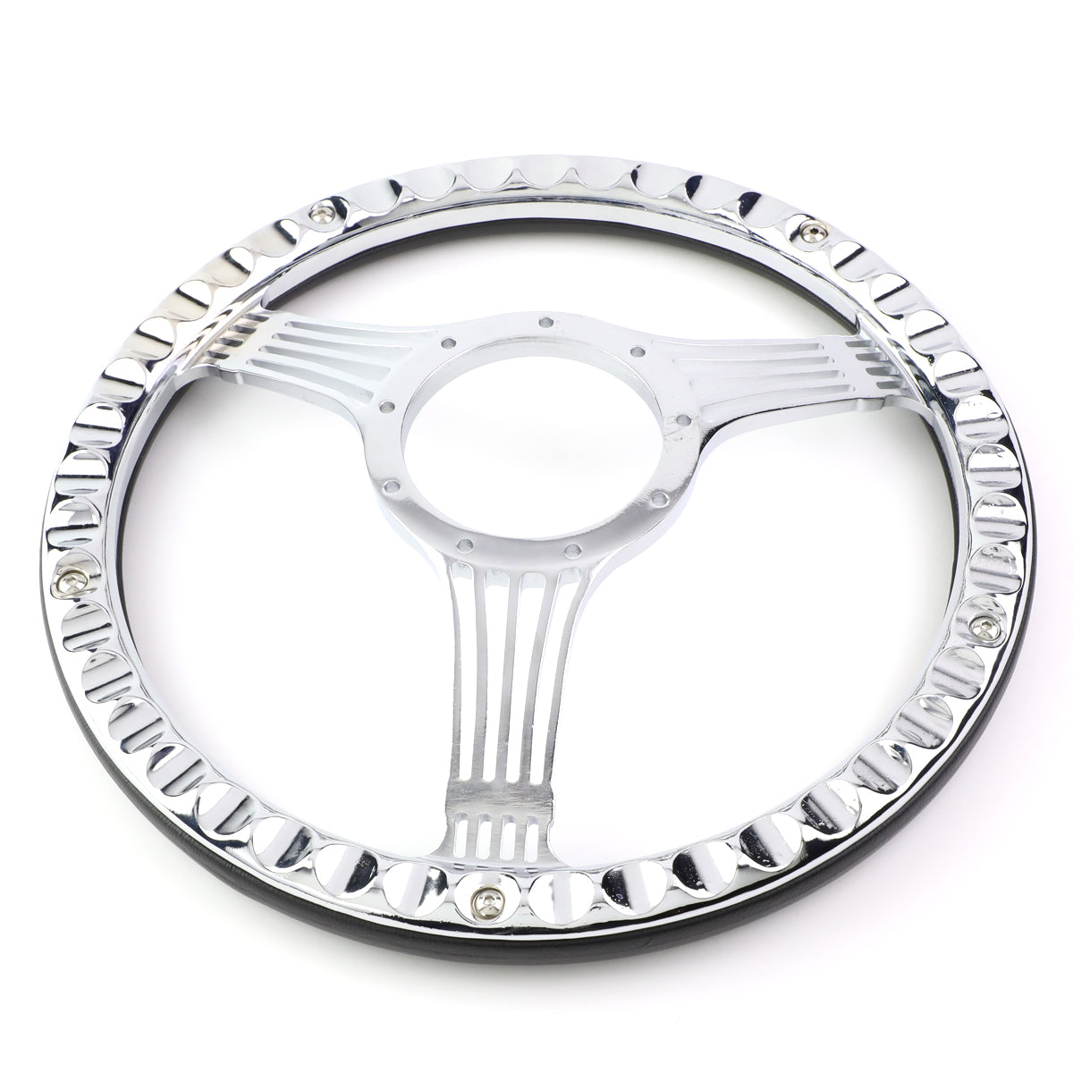 343mm 2.25 in. Deep Dish Banjo Style Leather Grip Steering Wheel